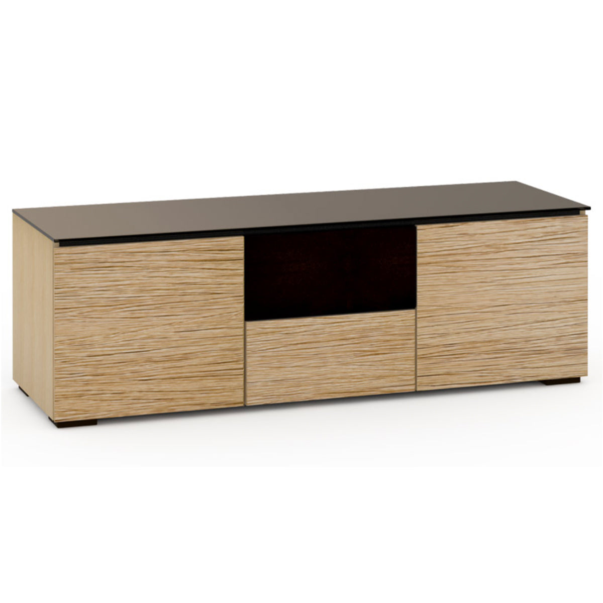 Salamander Designs Denver 236 Triple-Width AV Cabinet with Center Speaker Opening - Natural Oak- front view