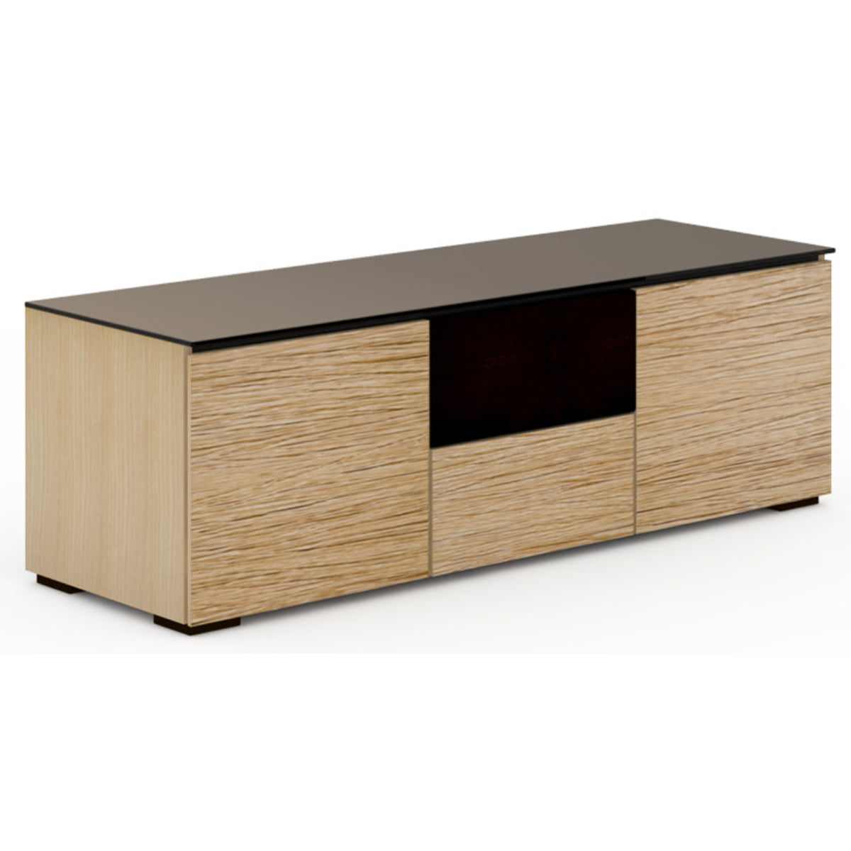 Salamander Designs Denver 236 Triple-Width AV Cabinet with Center Speaker Opening - Natural Oak- side view