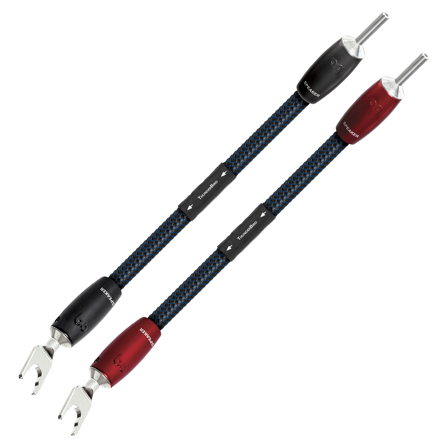 AudioQuest ThunderBird BiWire Jumpers w/ 500 Series Connectors - front view