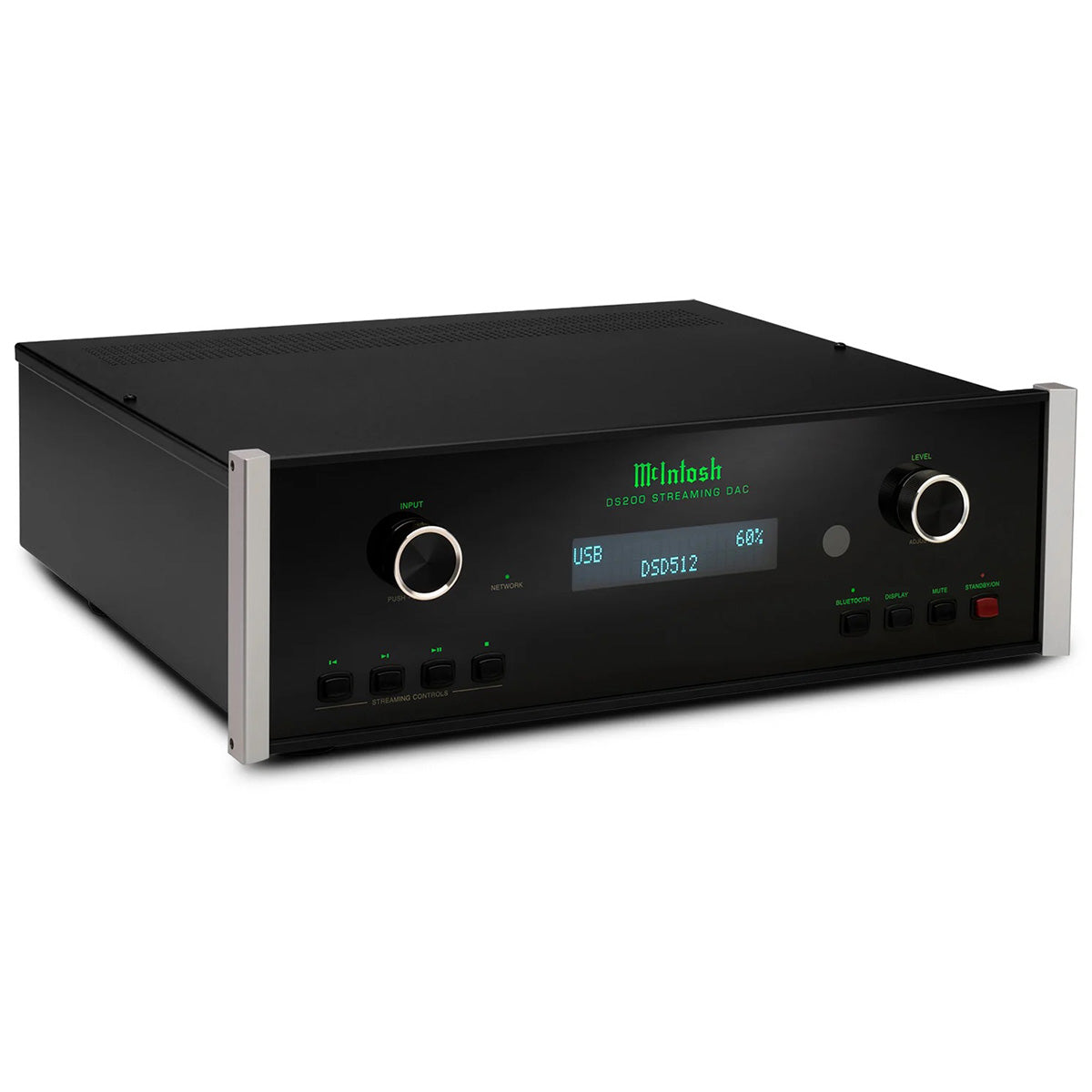 McIntosh DS200 Streaming DAC - front and top view angled right