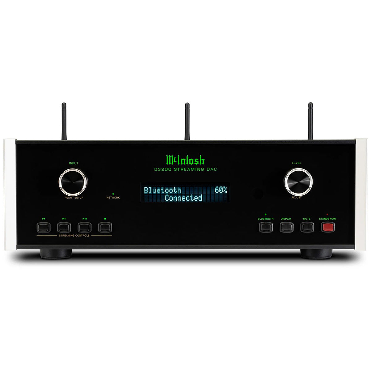 McIntosh DS200 Streaming DAC - front panel black with silver trim