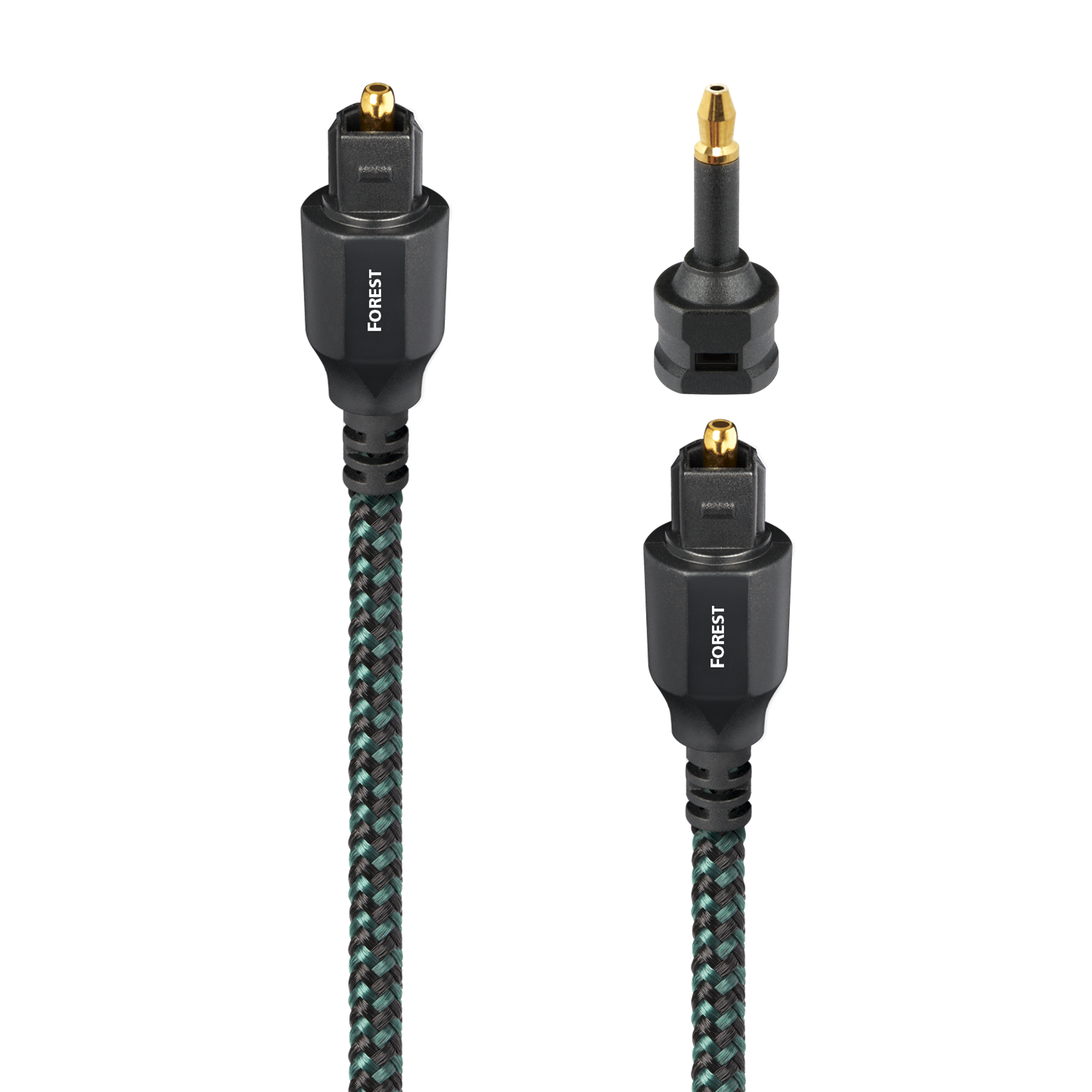 AudioQuest Forest Optical i-Pack Toslink Fiber-Optic Cable + Mini-Adaptor - Installer 5-Pack - front view