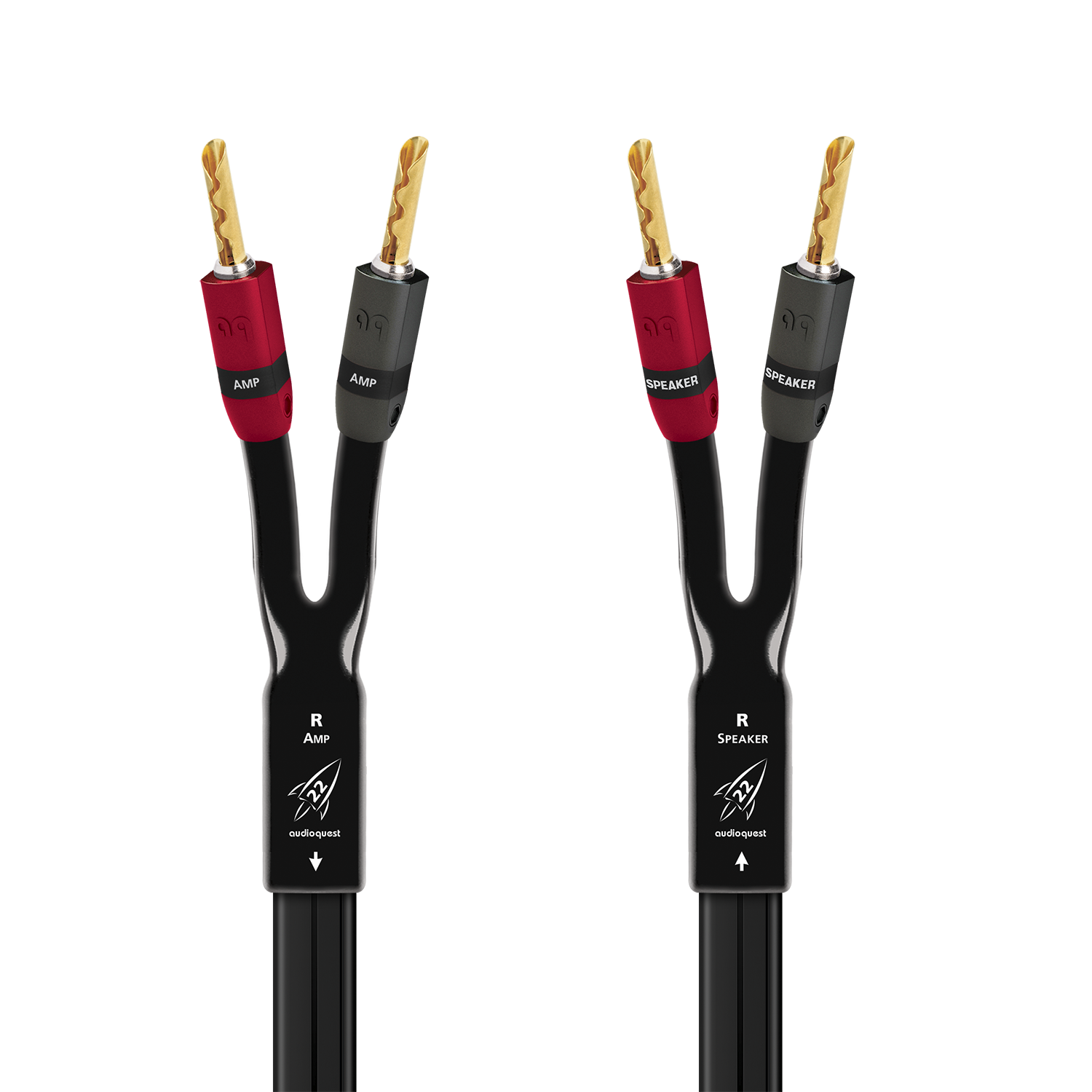 AudioQuest Rocket 22 Full-Range Speaker Cable w/ SureGrip 300 Connectors - front view
