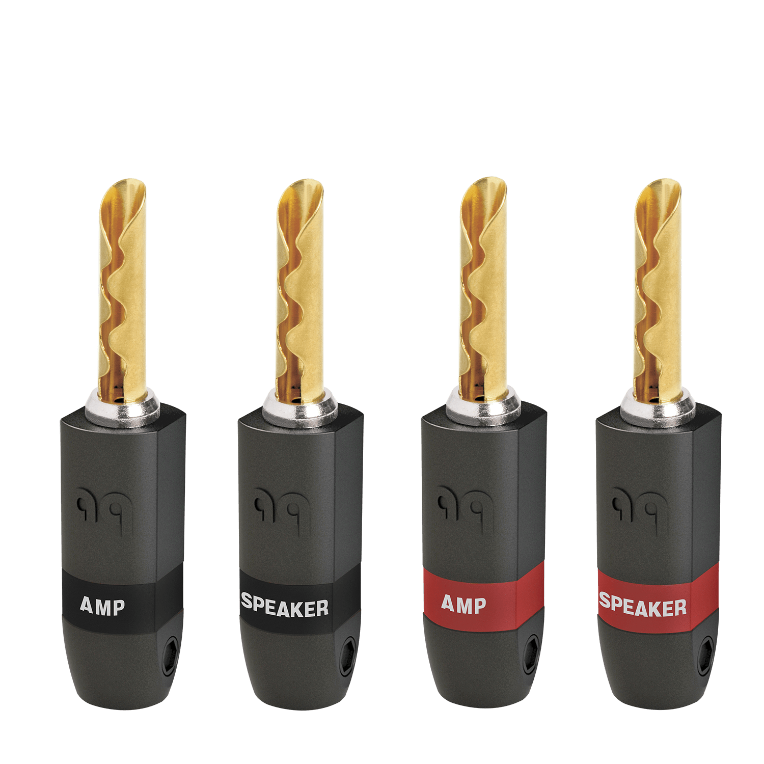 AudioQuest SureGrip® 300 Banana Speaker Connectors – Fits Standard Banana Jacks (Supports up to 9 AWG) - front view