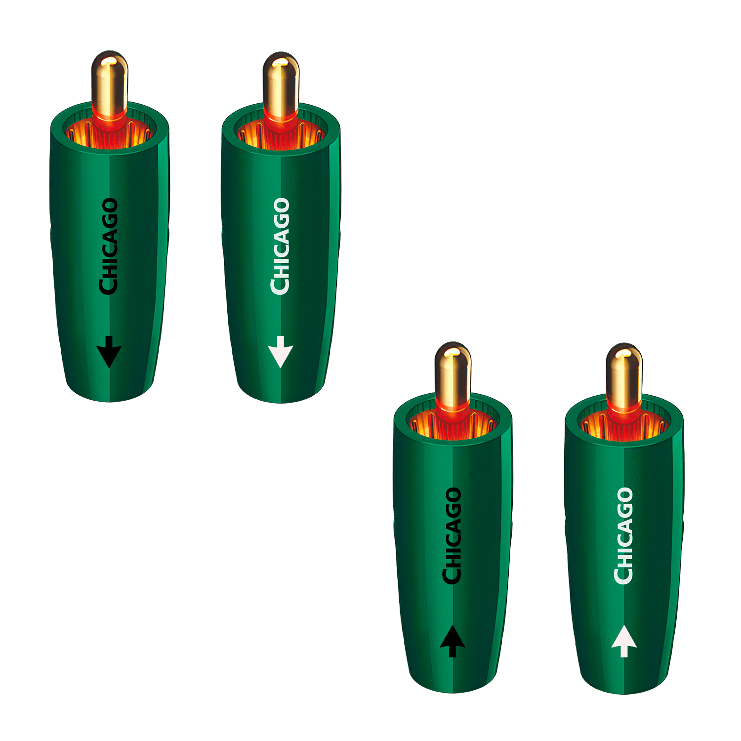 AudioQuest Chicago RCA Plugs Field Termination Connectors - front view
