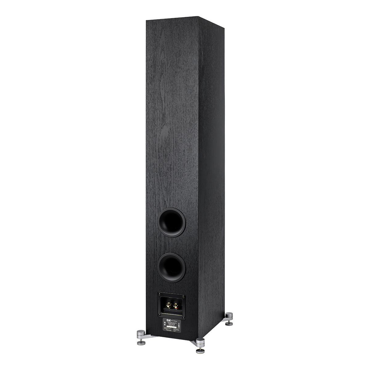 ELAC Debut 3.0 DF53 5.25" Floorstanding Loudspeaker - Black - single speaker angled rear view