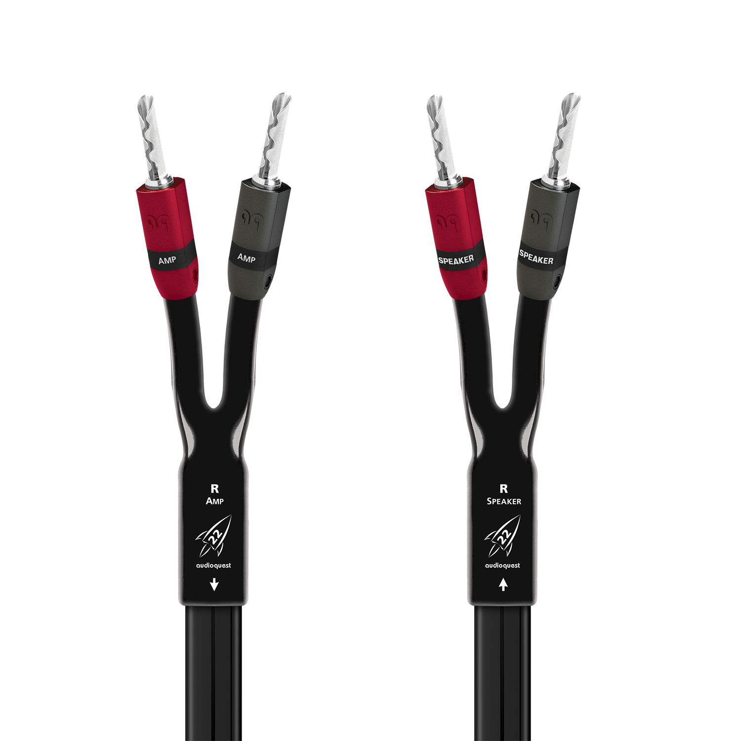 AudioQuest Rocket 22 Full-Range Speaker Cable w/ SureGrip 300 Connectors - front view
