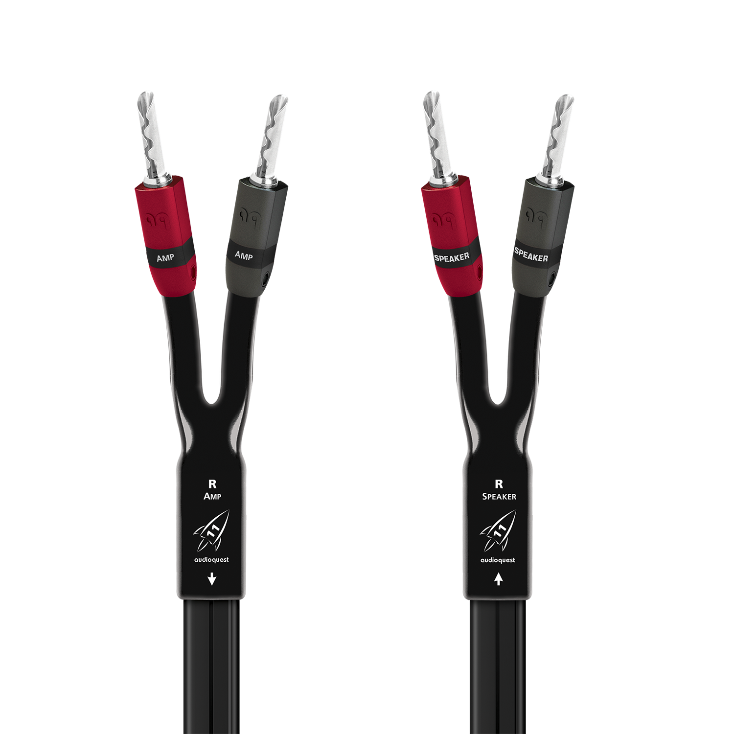 AudioQuest Rocket 11 Full-Range Speaker Cable w/ SureGrip 300 Connectors - front view