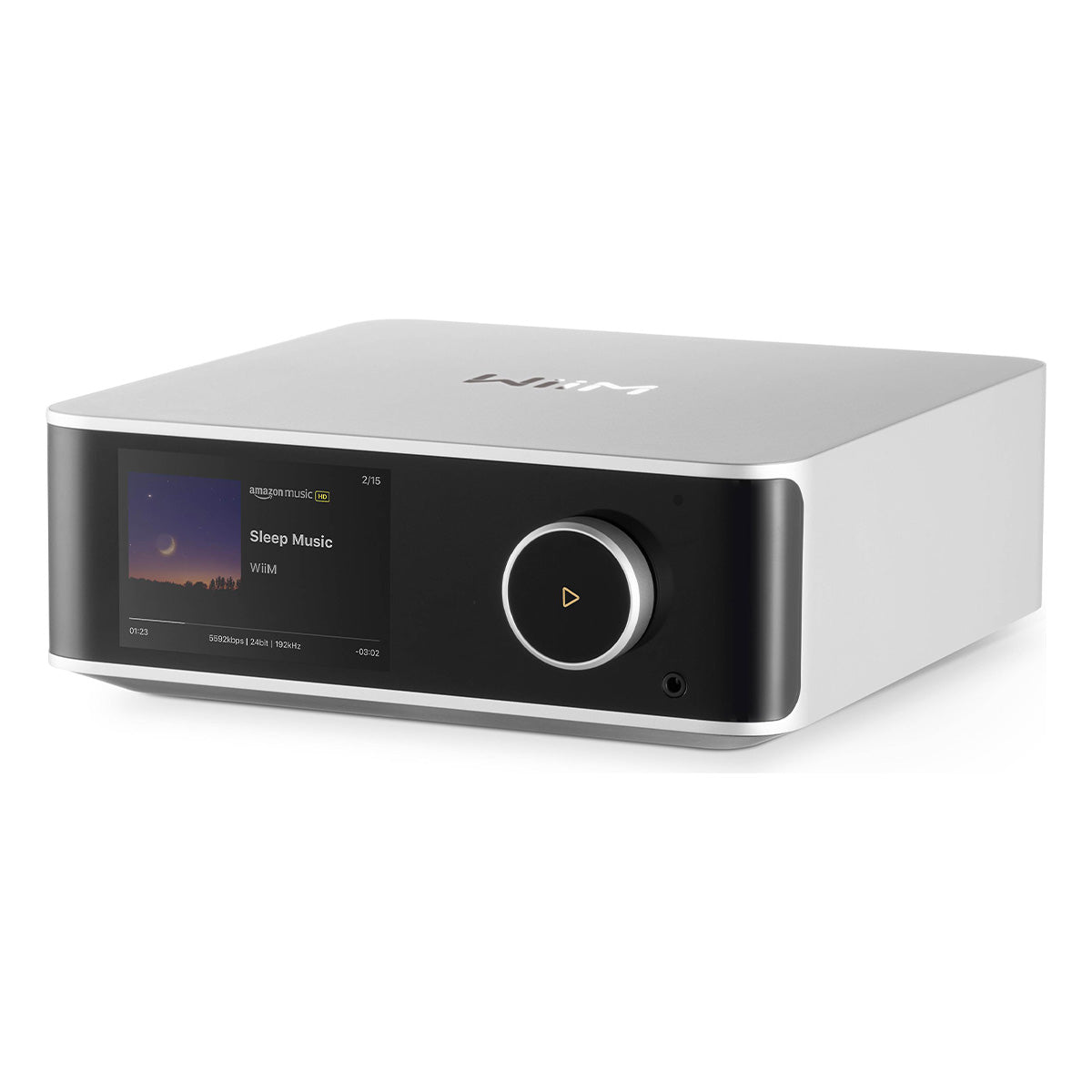 WiiM Ultra Digital Music Hub - silver - angled front view