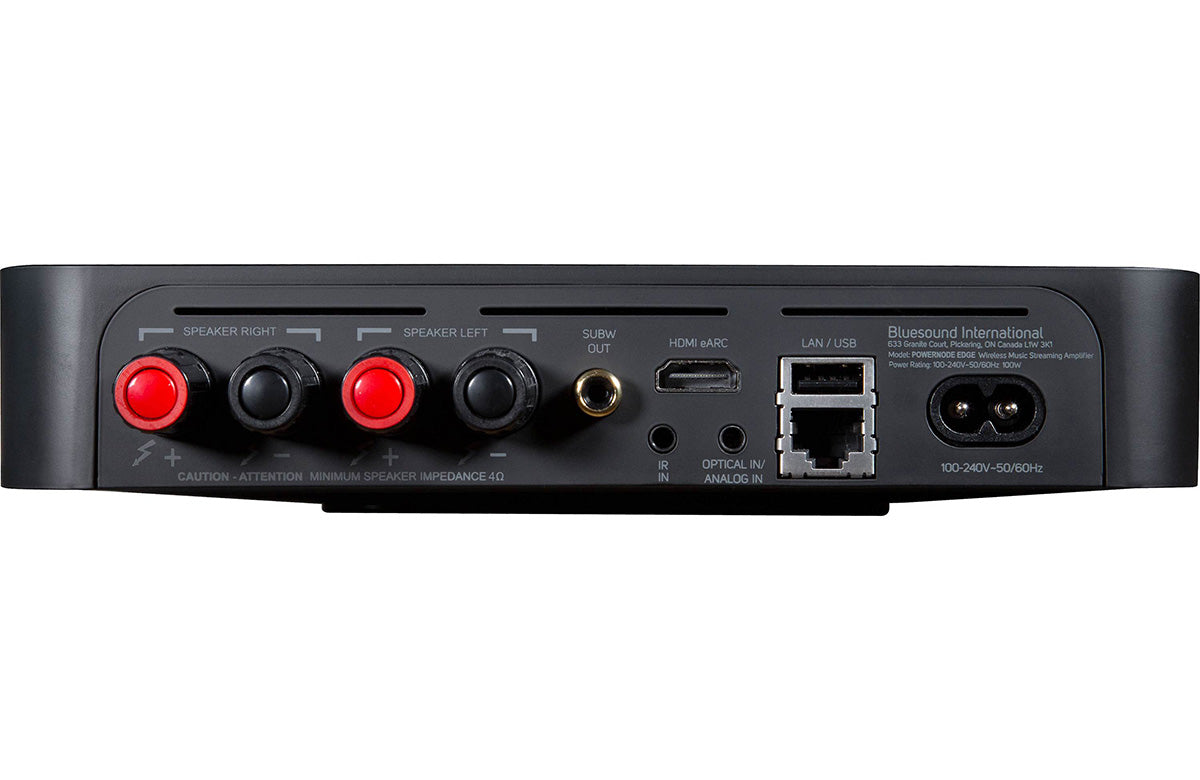 Bluesound Powernode Edge in Black Rear View