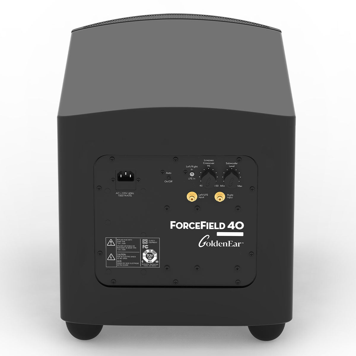 GoldenEar ForceField 40 - 10” Compact Subwoofer - Black - rear view