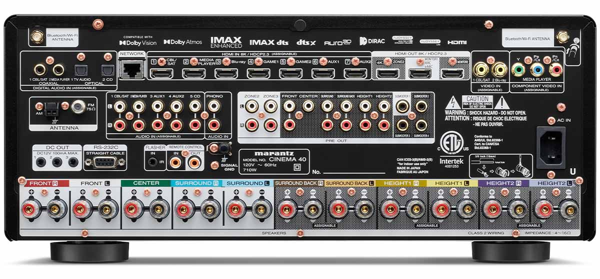 Marantz CINEMA 40 Rear View Aux Door Closed in Black