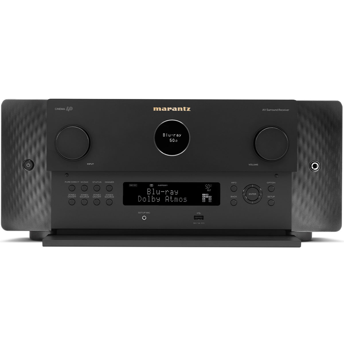 Marantz CINEMA 40 Front View Aux Door Open in Black