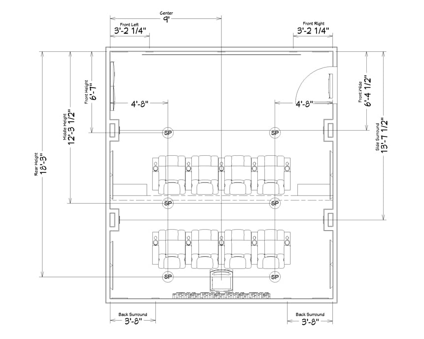 Layout floorplan of home theater