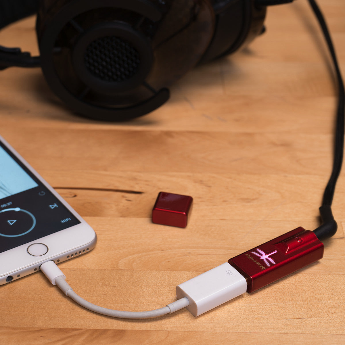 DragonFly Red into iPhone Adaptor