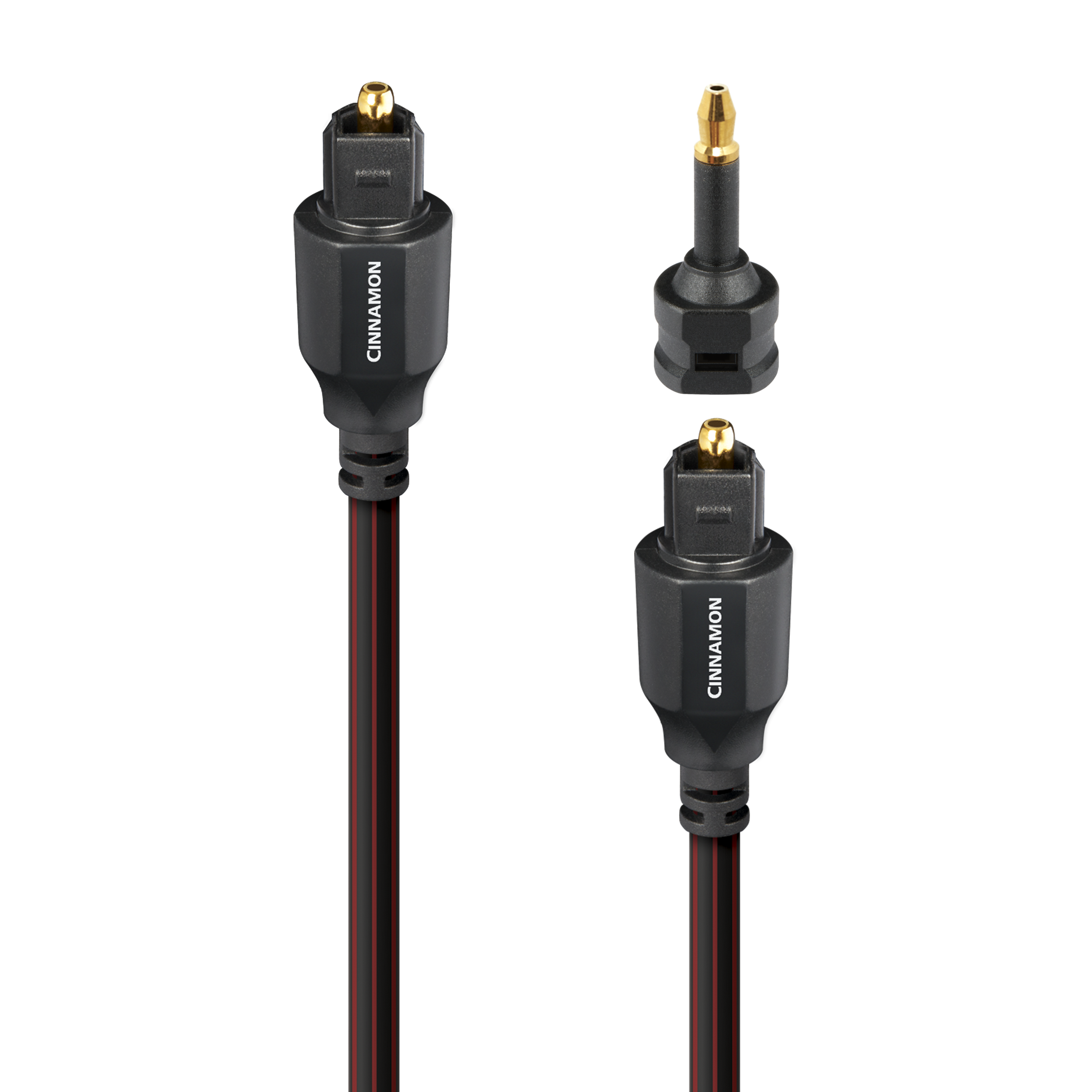 AudioQuest Cinnamon Optical Toslink Fiber-Optic Cable + Mini-Adaptor - front view