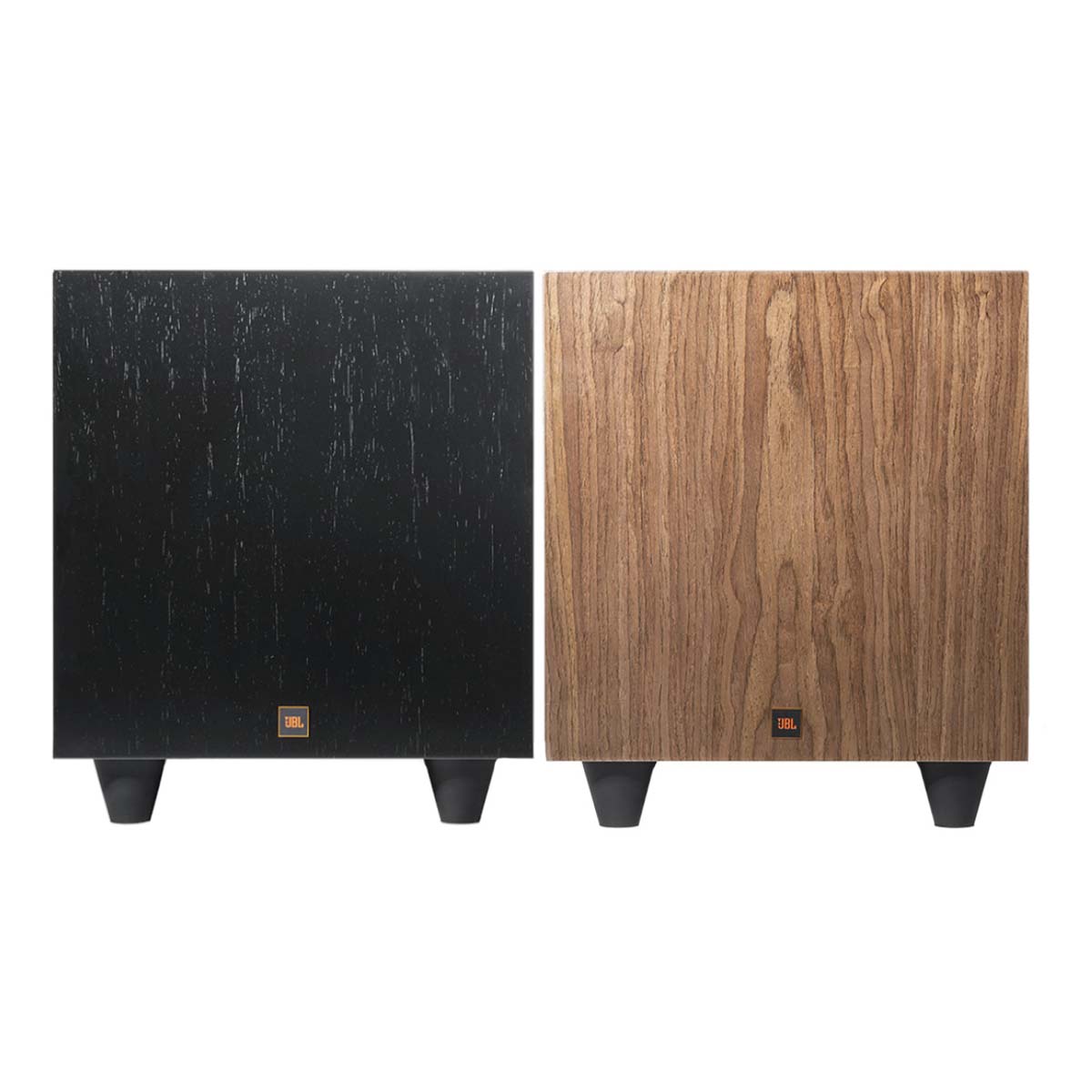 JBL L10cs Classic Series Subwoofer - both colorways side-by-side