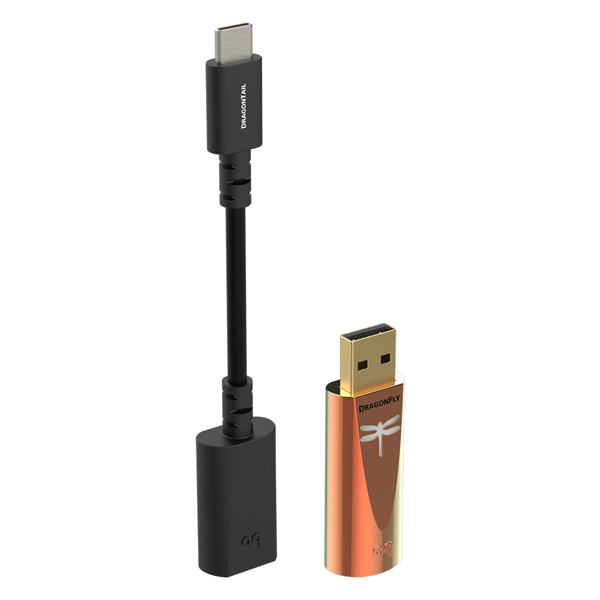 AudioQuest Dragonfly Copper USB DAC - connector and DAC side-by-side