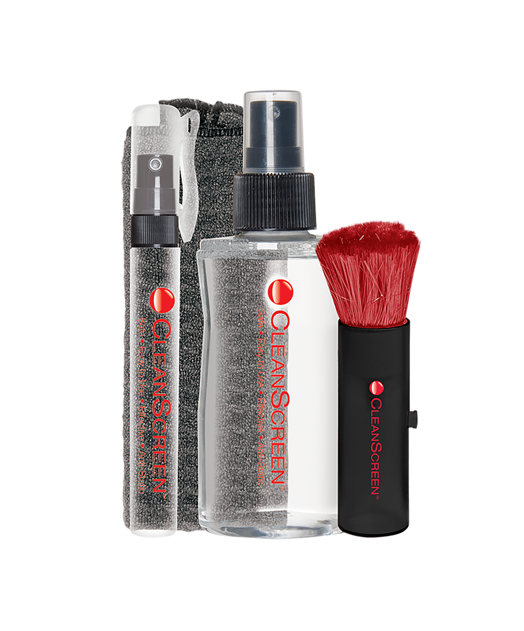 AudioQuest CleanScreen Kit with 5 oz. Bottle + 0.3 oz. Spray + Retractable Brush - front view