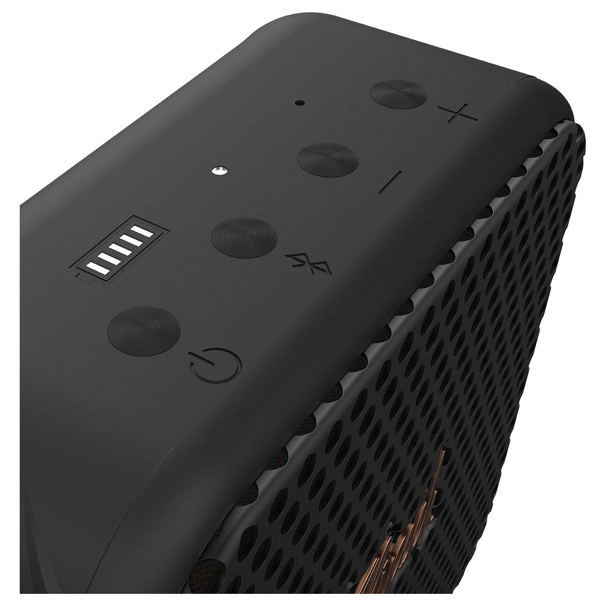 Klispch Austin Ultra Portable Bluetooth Speaker close-up of buttons