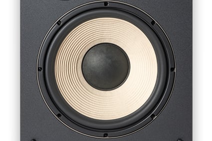 left speaker with orange grill