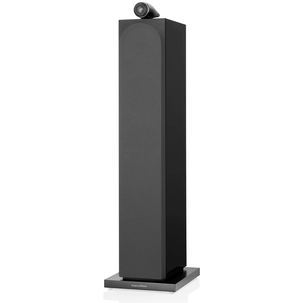 Bowers & Wilkins 703 S3 3-Way Floorstanding Loudspeaker in gloss black angle with grille