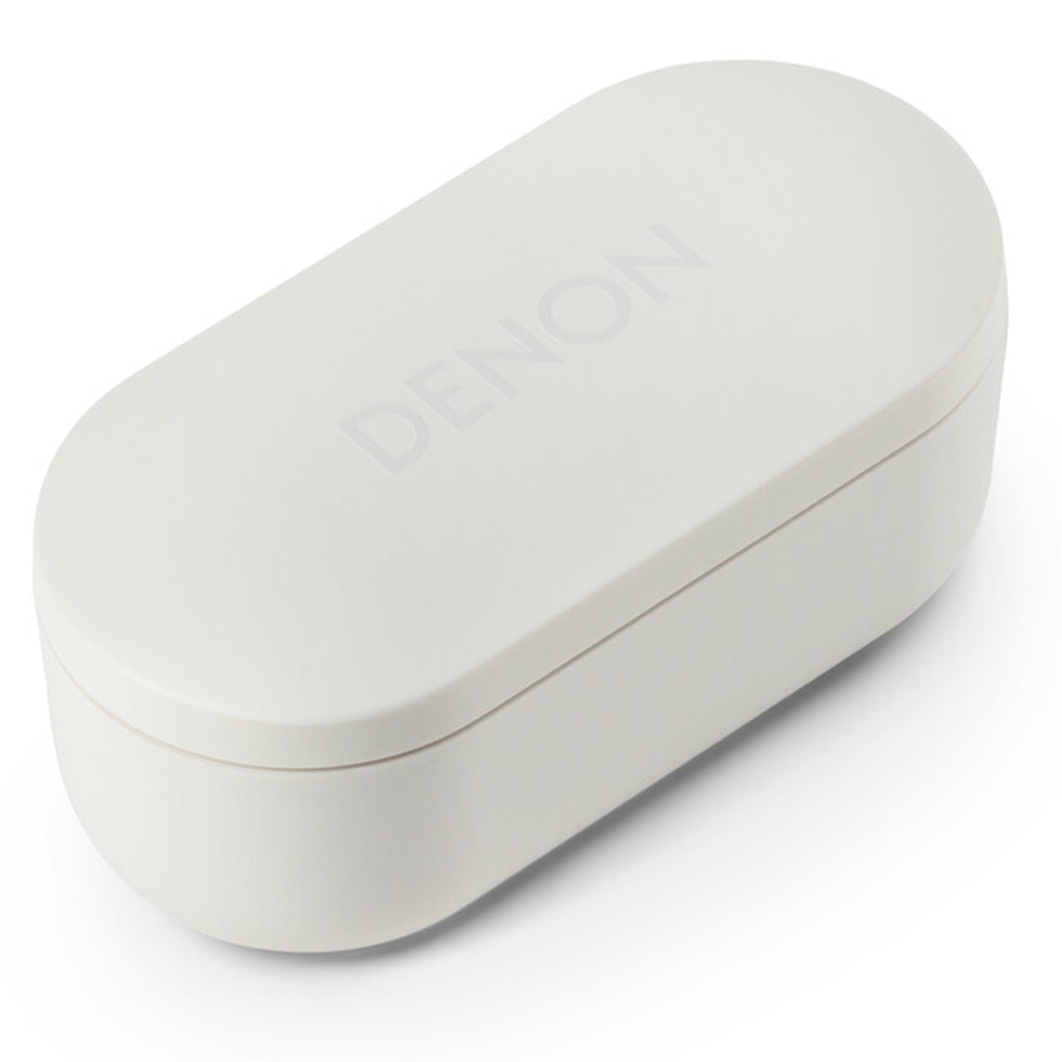 Denon PerL Pro Premium True Wireless Earbuds - white - closed case view