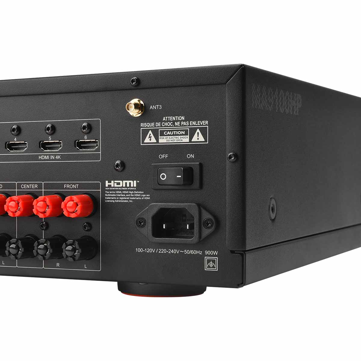 JBL MA9100HP 9.2-Channel 8K High Performance AV Receiver - back panel detail angled left