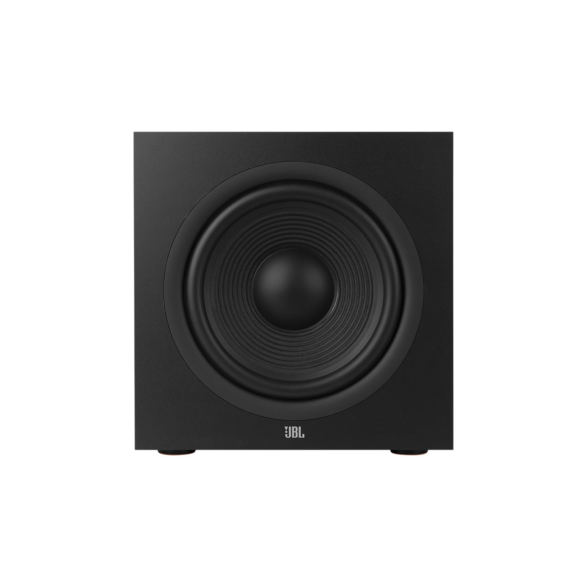 JBL Stage 2 220P 12-inch 500W Powered Subwoofer - Black - front view without grille
