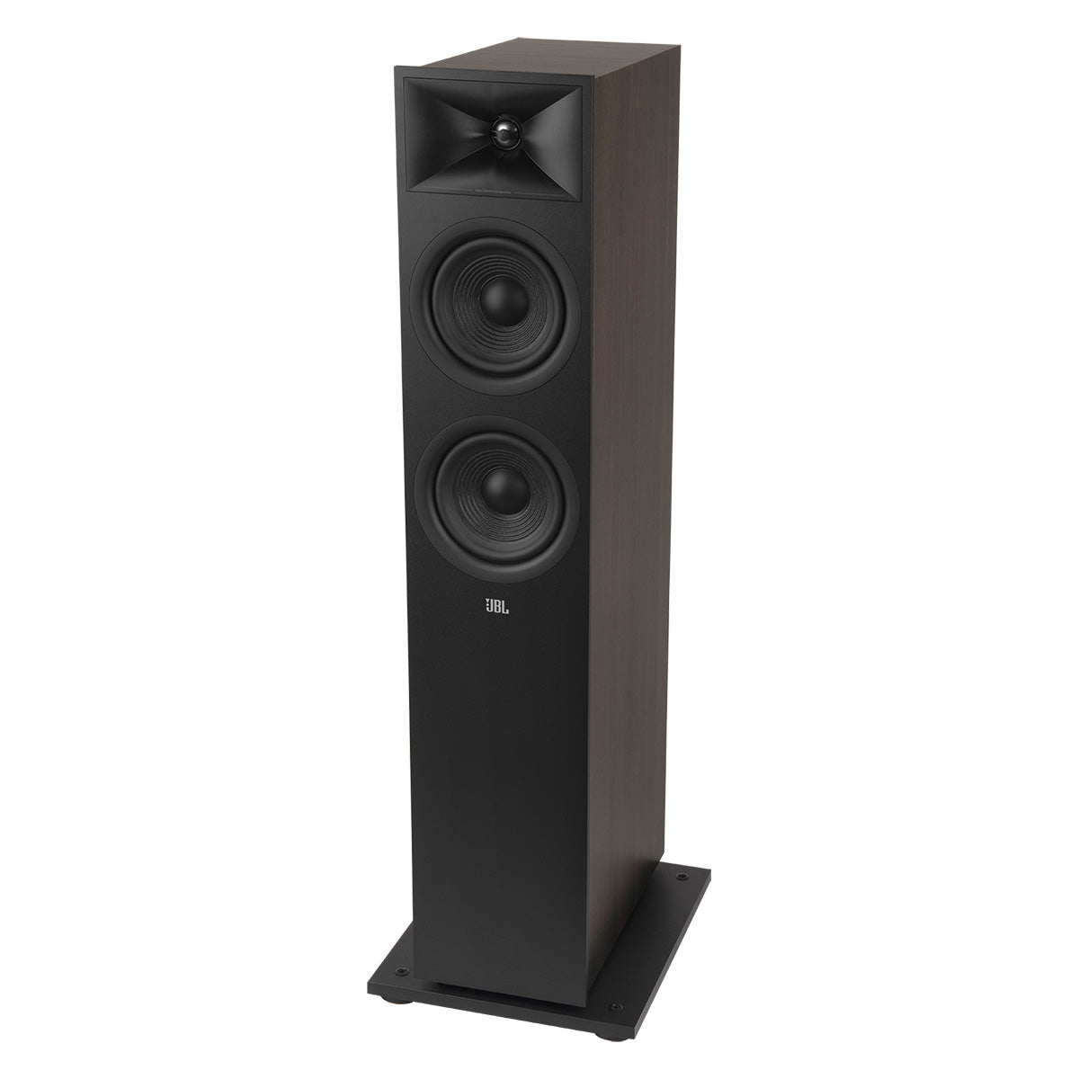 JBL Stage 2 260F 2.5-Way Dual 6.5-inch Floorstanding Loudspeaker - Black - single speaker, three-quarter front view without grille