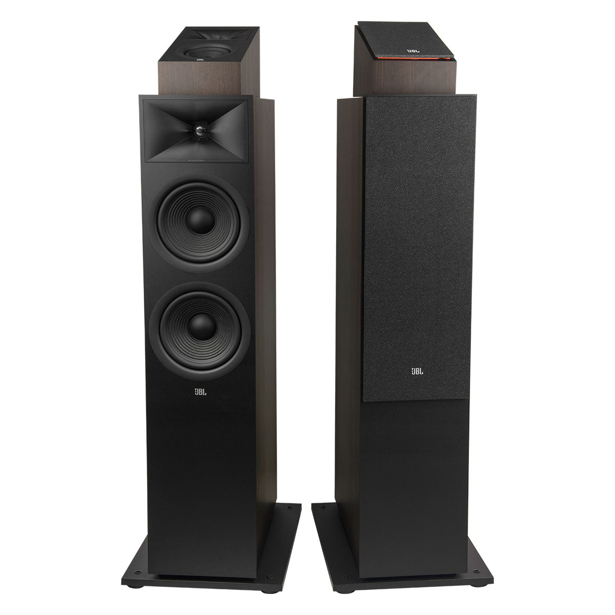 JBL Stage 2 280F 2.5-Way Dual 8-inch Floorstanding Loudspeaker - Black - two speakers with 240H on top (sold separately)