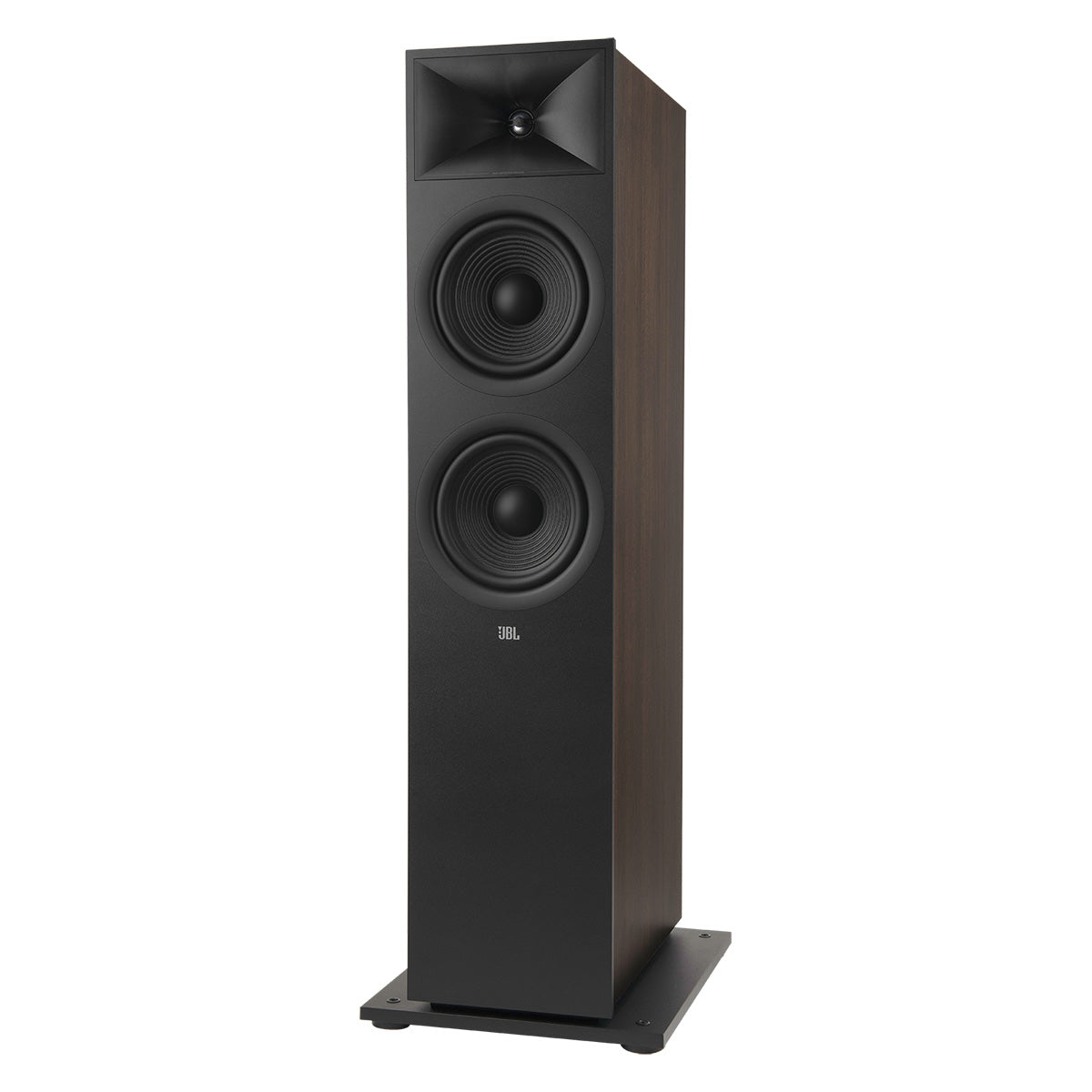 JBL Stage 2 280F 2.5-Way Dual 8-inch Floorstanding Loudspeaker - Black - single speaker no grille three-quarter front view