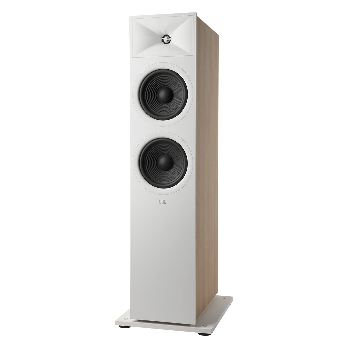 JBL Stage 2 280F 2.5-Way Dual 8-inch Floorstanding Loudspeaker - White - single speaker no grille three-quarter front view