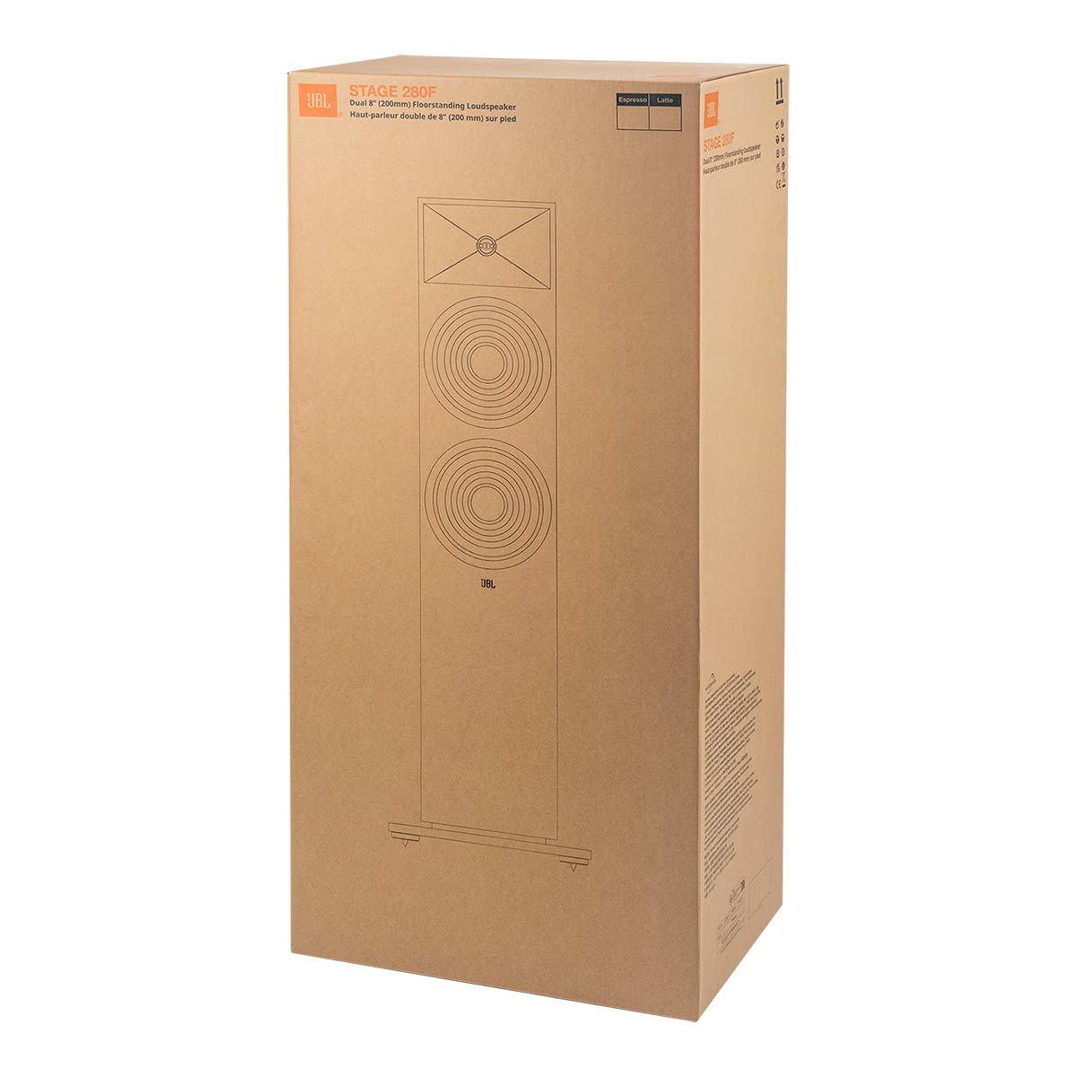JBL Stage 2 280F 2.5-Way Dual 8-inch Floorstanding Loudspeaker - Black - back view