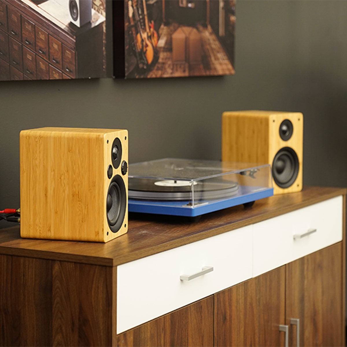 Peachtree M24 and M25 Powered Speakers in bamboo
