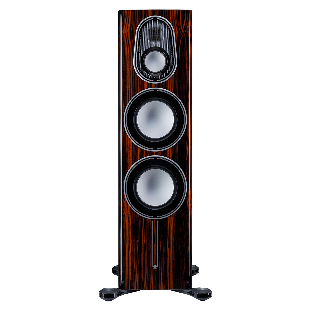 Monitor Audio Platinum 300 3G Floorstanding Loudspeaker - front view of single gloss ebony