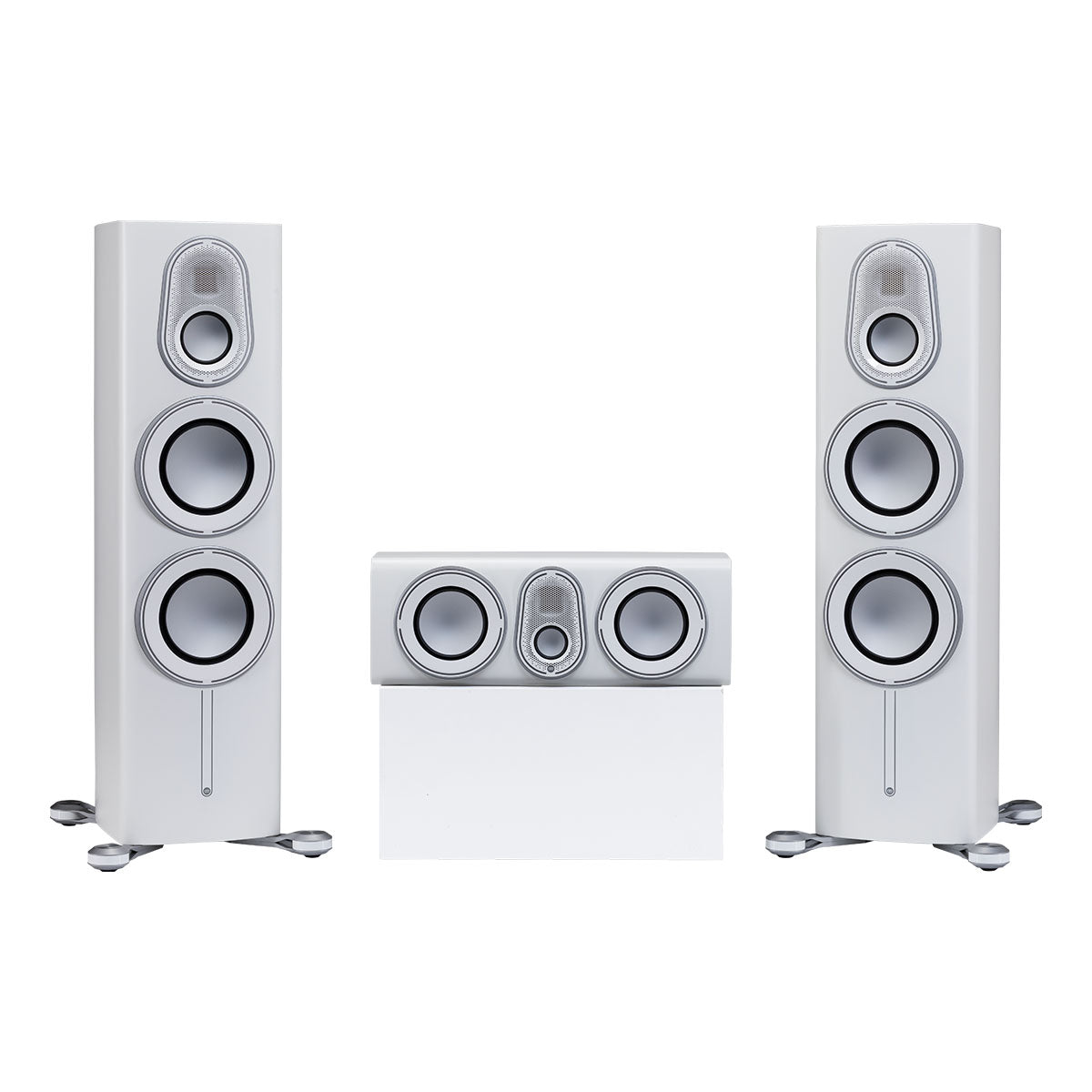 Monitor Audio Platinum 000 3G Floorstanding Loudspeaker - satin white pair with matching center channel