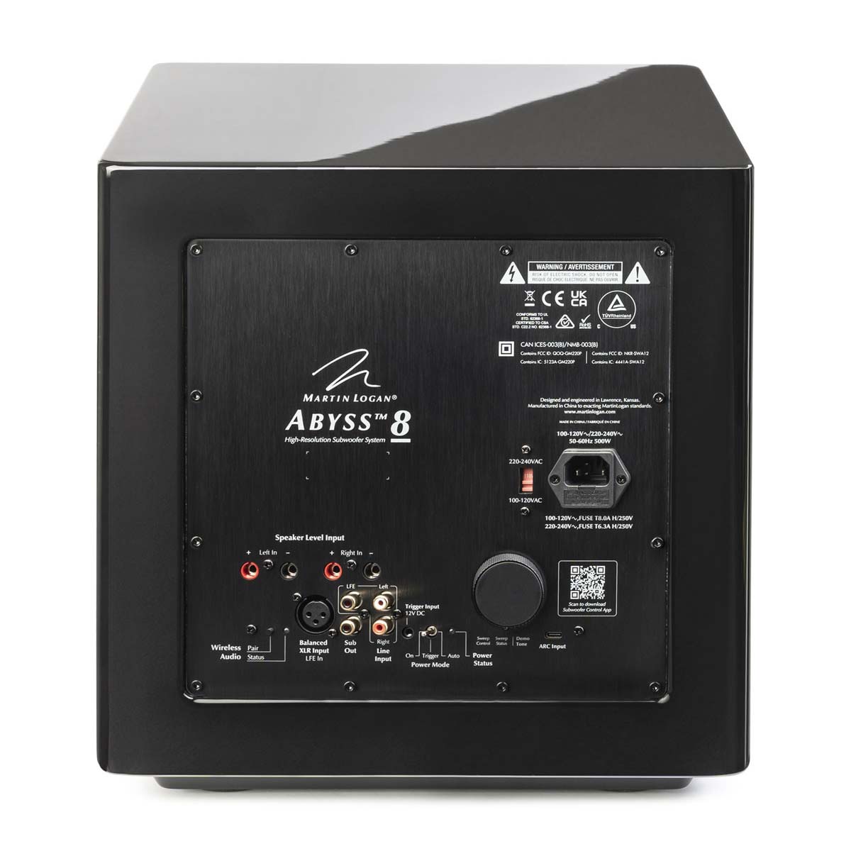 MartinLogan Abyss 8 High-Resolution Subwoofer System - Black rear view