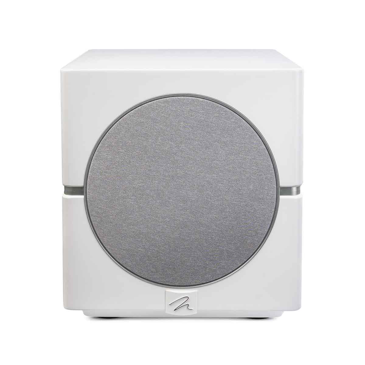 MartinLogan Dynamo 10 High-Resolution Subwoofer white front view with grille