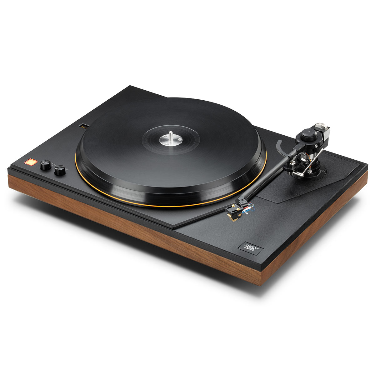 MoFi MasterDeck Turntable - walnut - angled front view