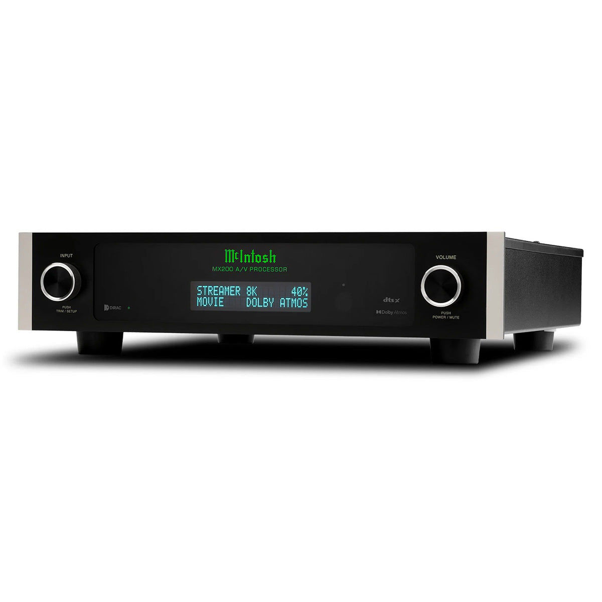 McIntosh MX200 A/V Processor - black - front view angled left