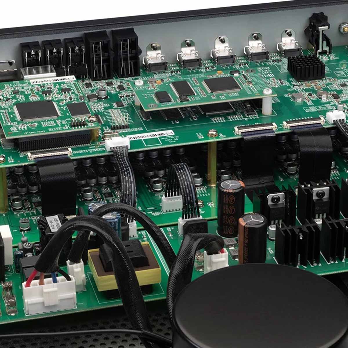 McIntosh MX200 A/V Processor - black - close-up detail of internal components