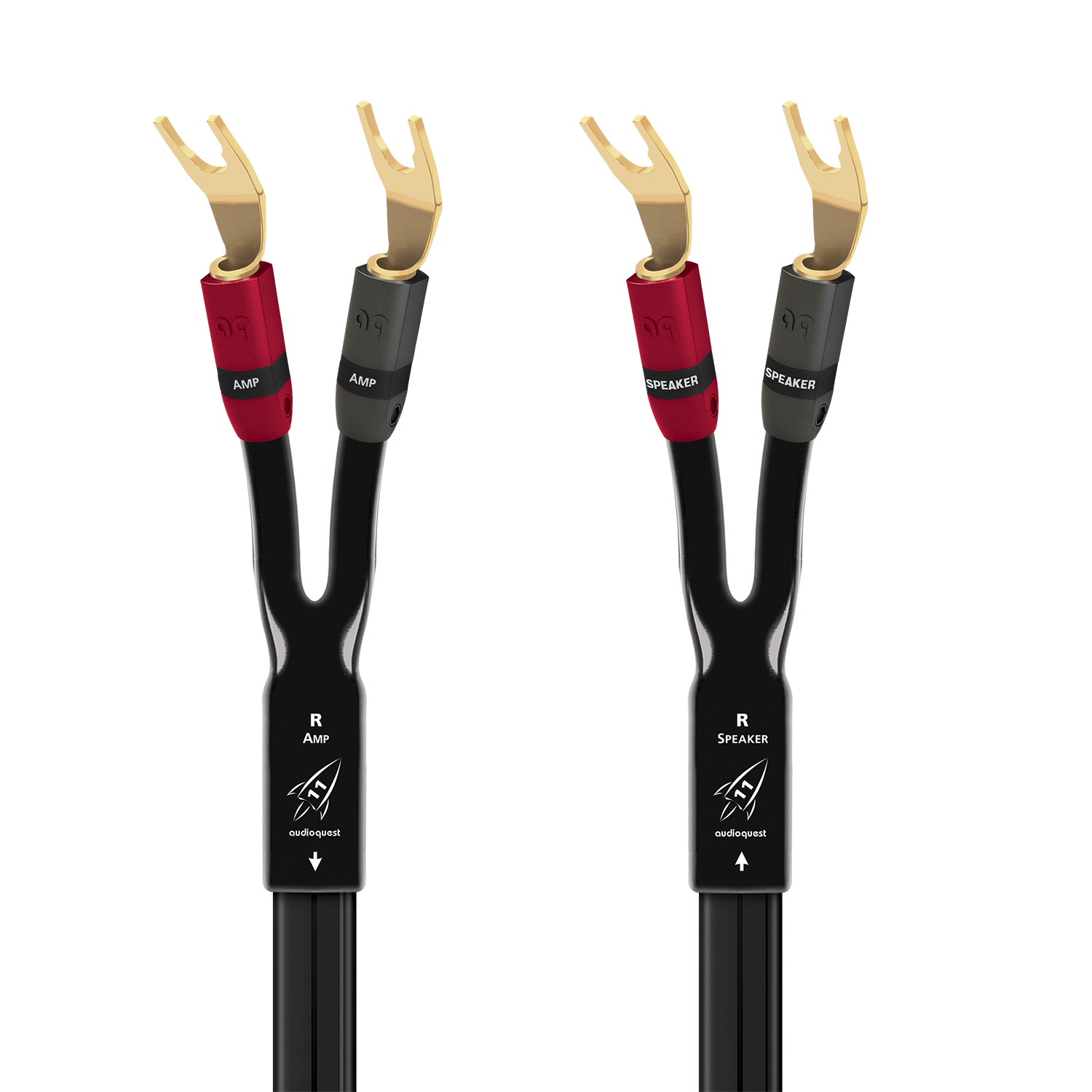 AudioQuest Rocket 11 Full-Range Speaker Cable w/ SureGrip 300 Connectors - front view