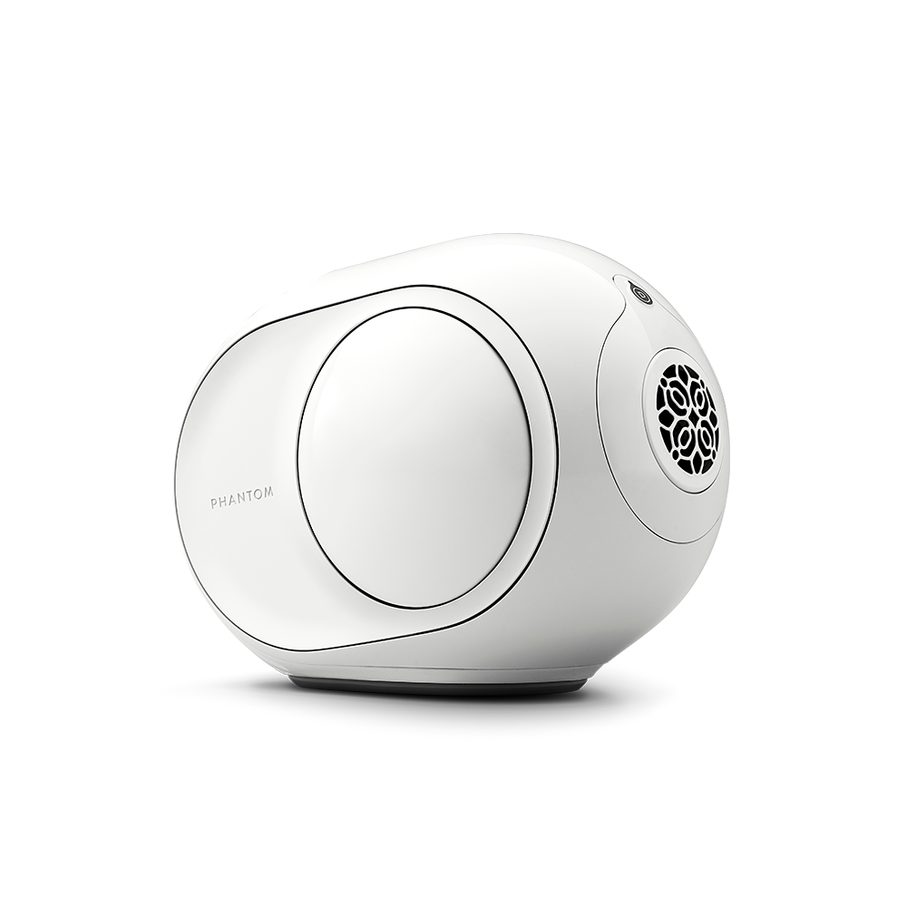 Devialet Phantom II 98dB Wireless Speaker, Iconic White, angled view