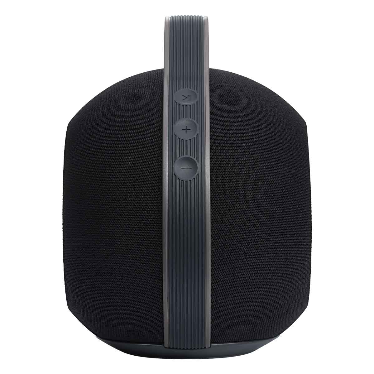 Devialet Mania HiFi Portable Smart Speaker - side view of volume and play/pause buttons