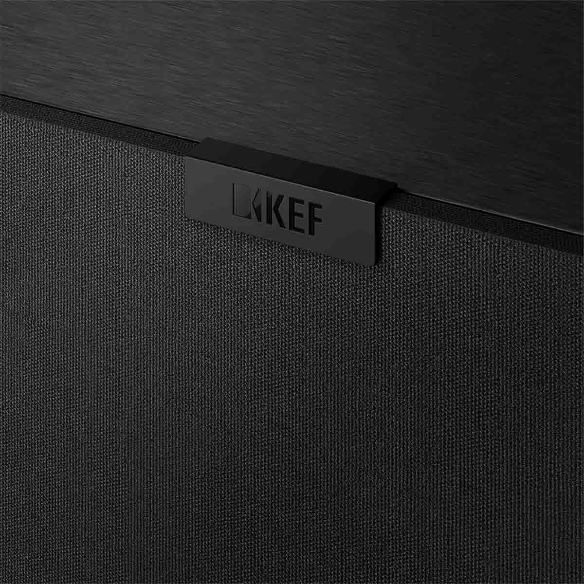KEF Q4 Meta On-Wall Speakers - single black - zoomed view of grille