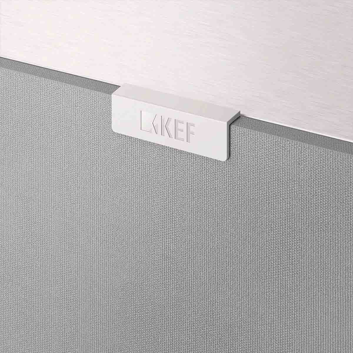 KEF Q4 Meta On-Wall Speakers - single white - zoomed view of grille
