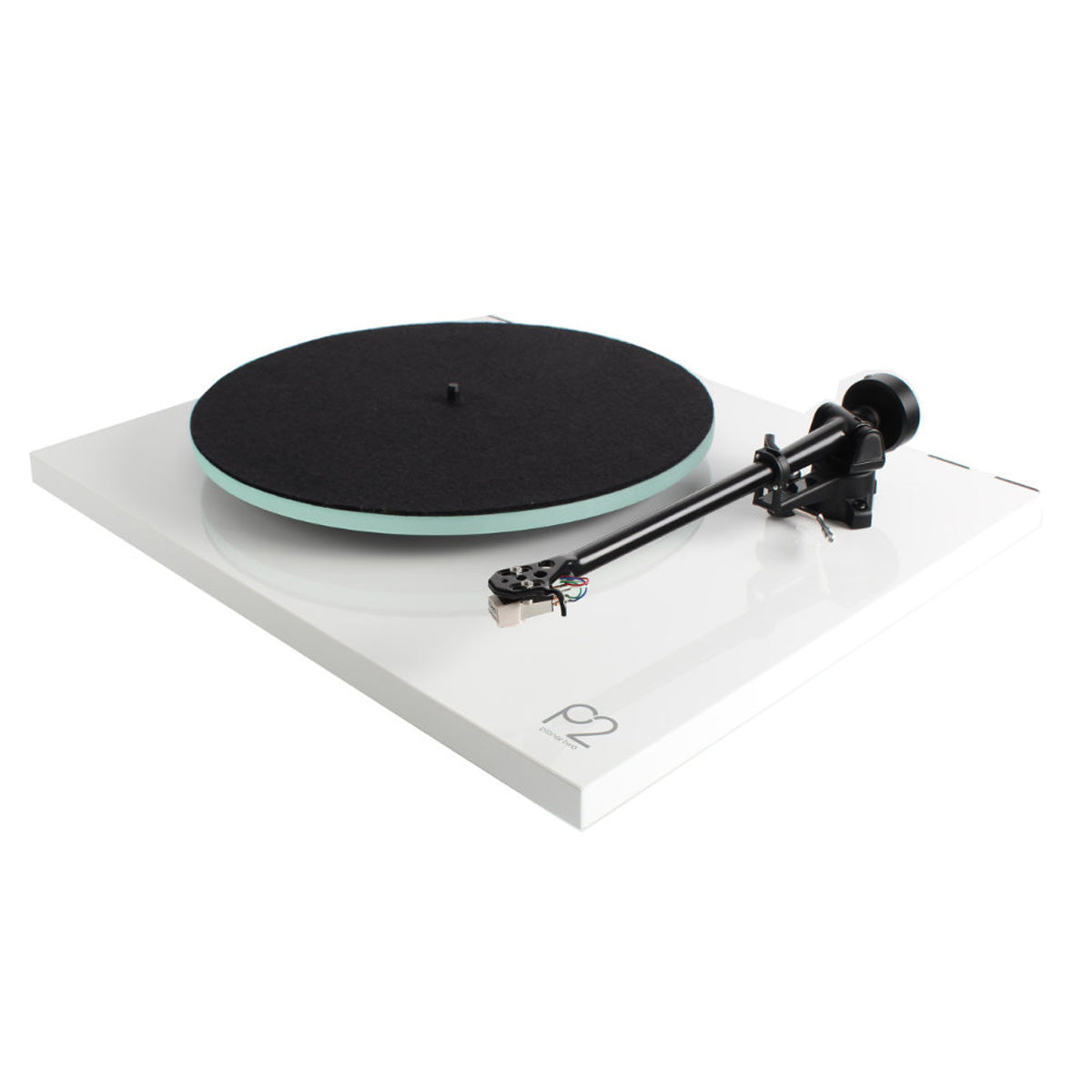 Rega Planar 2 Turntable White - angled front view