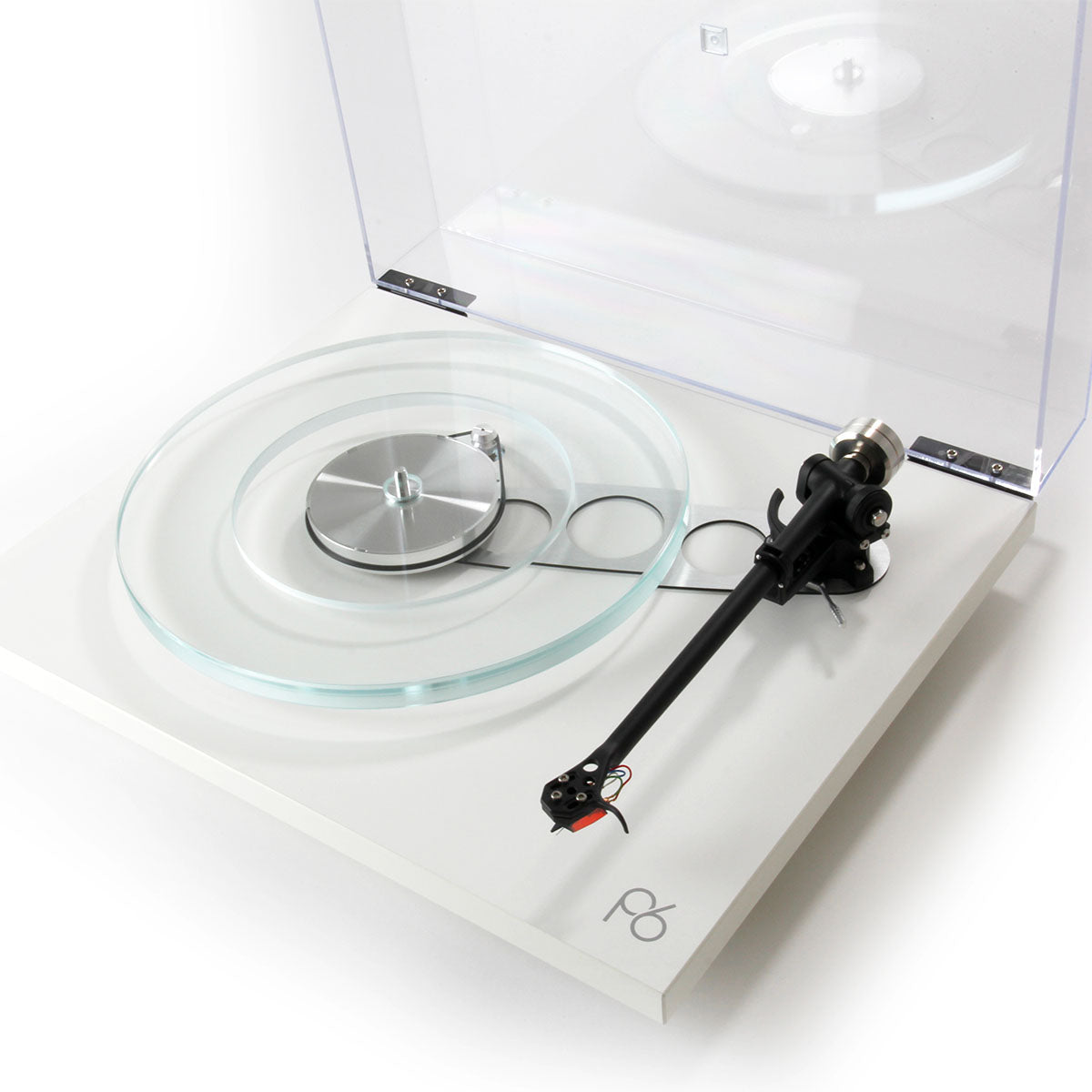 Rega Planar 6 turntable in white with open lid