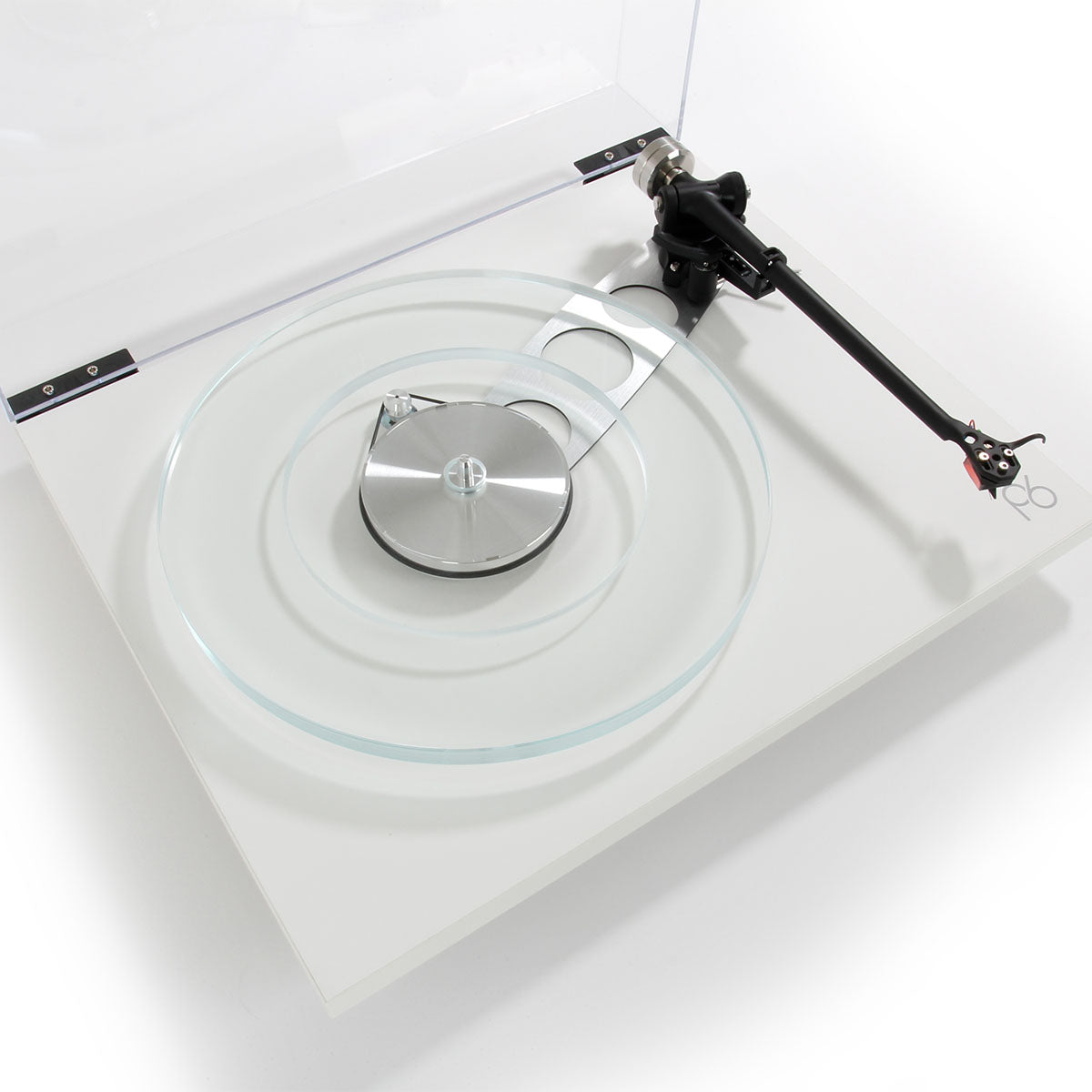 Rega Planar 6 turntable in white with open lid